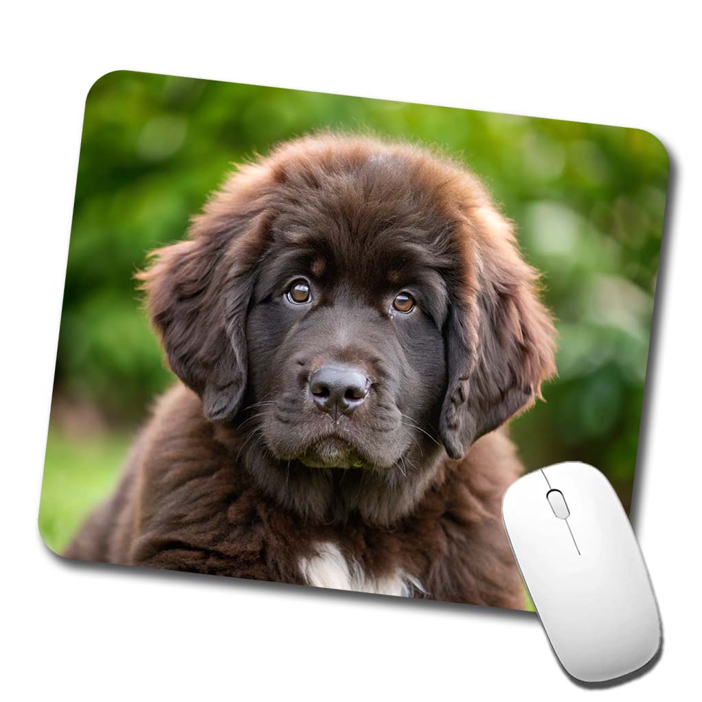 Newfoundland Dog Puppy Photo Low Profile Mouse Pad Mat