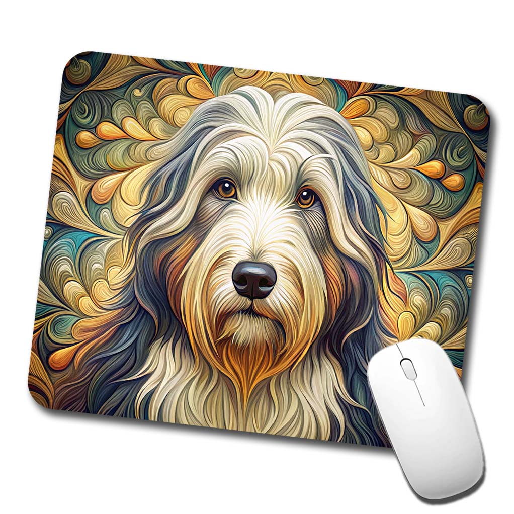 Old English Sheepdog Dog Art Nouveau Low Profile Mouse Pad Mat