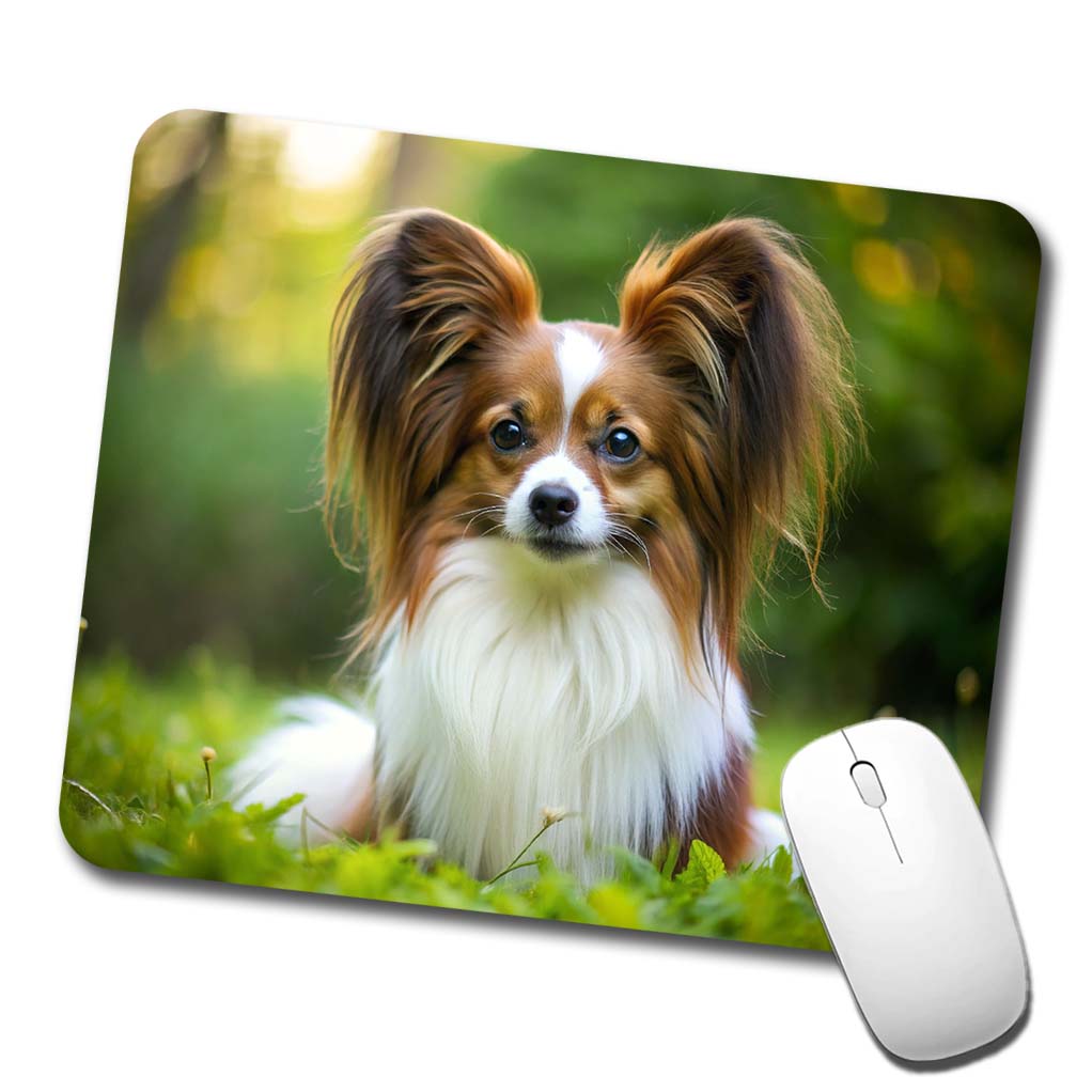 Papillion Dog Photo Low Profile Mouse Pad Mat