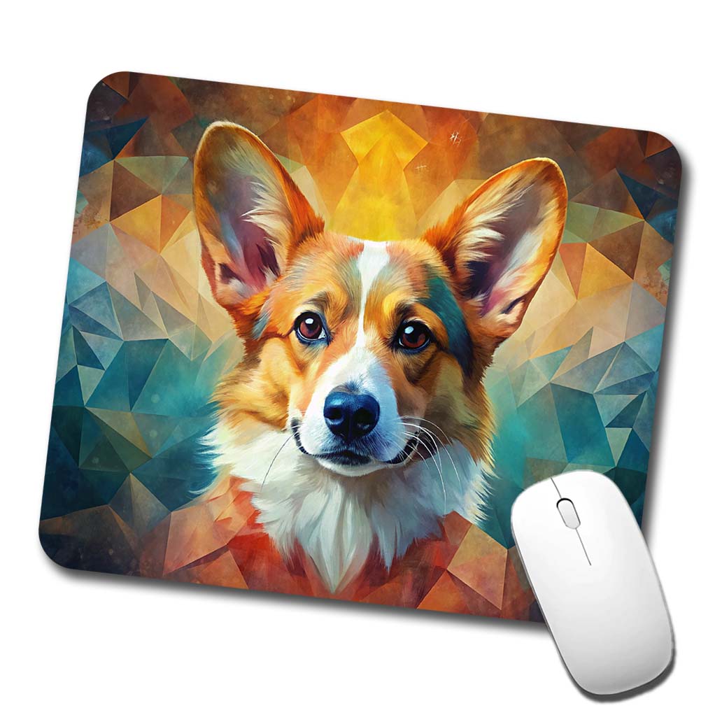 Pembroke Welsh Corgi Dog Abstract Art Low Profile Mouse Pad Mat