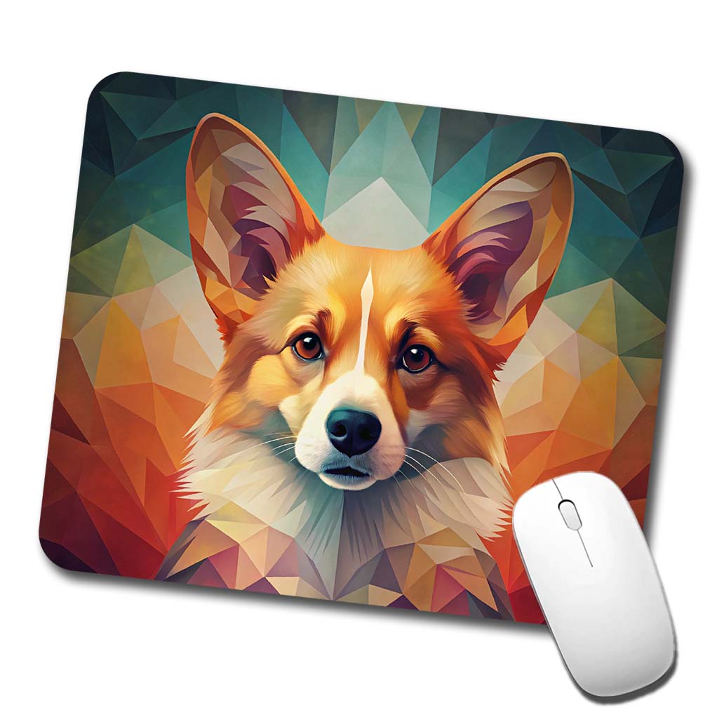 Pembroke Welsh Corgi Dog Abstract Stylized Art Low Profile Mouse Pad Mat