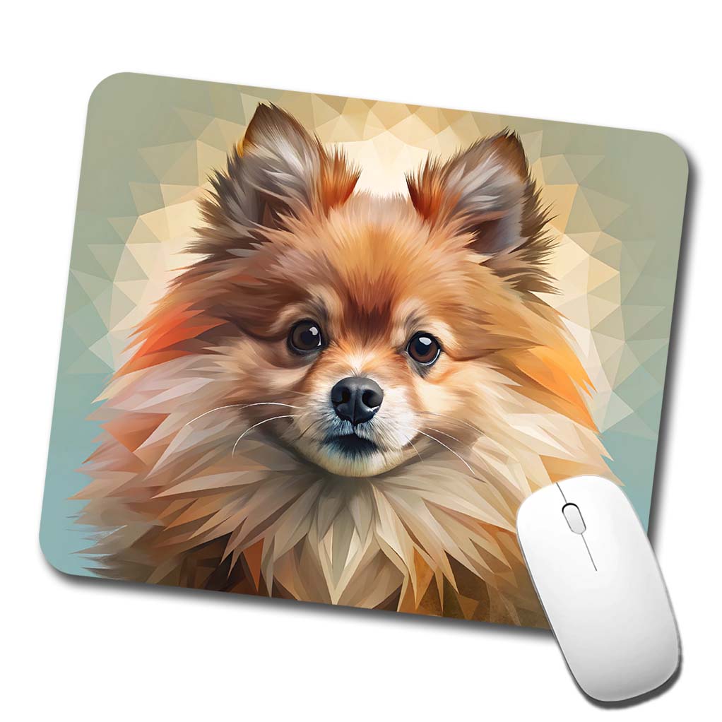 Pomeranian Dog Contemporary Art Low Profile Mouse Pad Mat