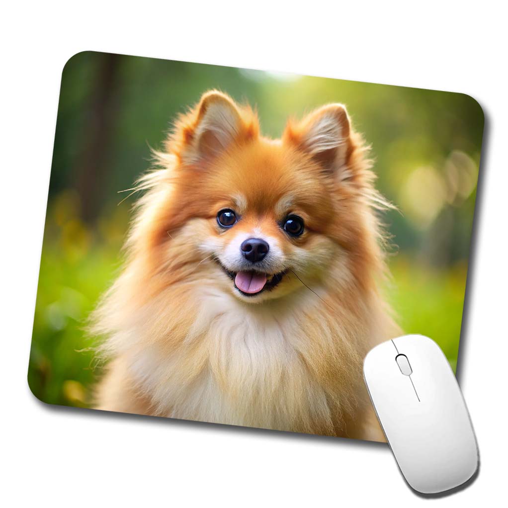Pomeranian Dog Photo Low Profile Mouse Pad Mat