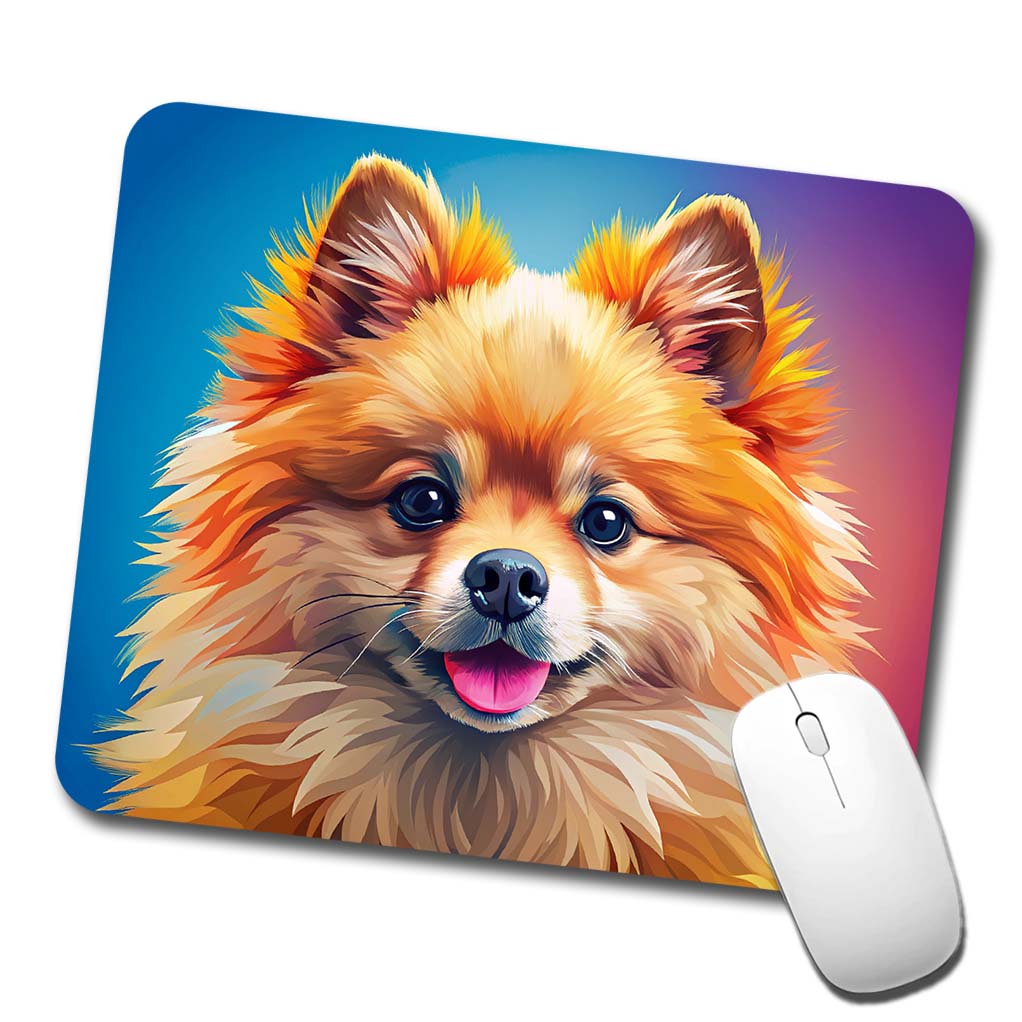 Pomeranian Dog Pop Art Low Profile Mouse Pad Mat