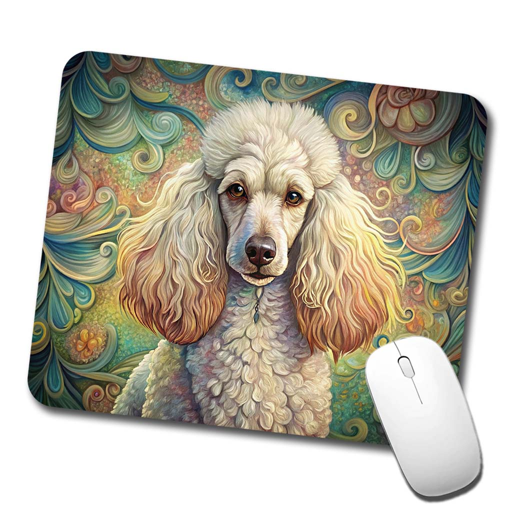 Poodle Dog Art Nouveau Low Profile Mouse Pad Mat