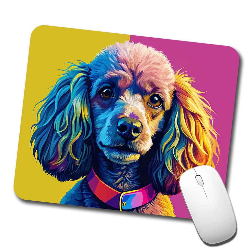 Poodle Dog Pop Art Low Profile Mouse Pad Mat