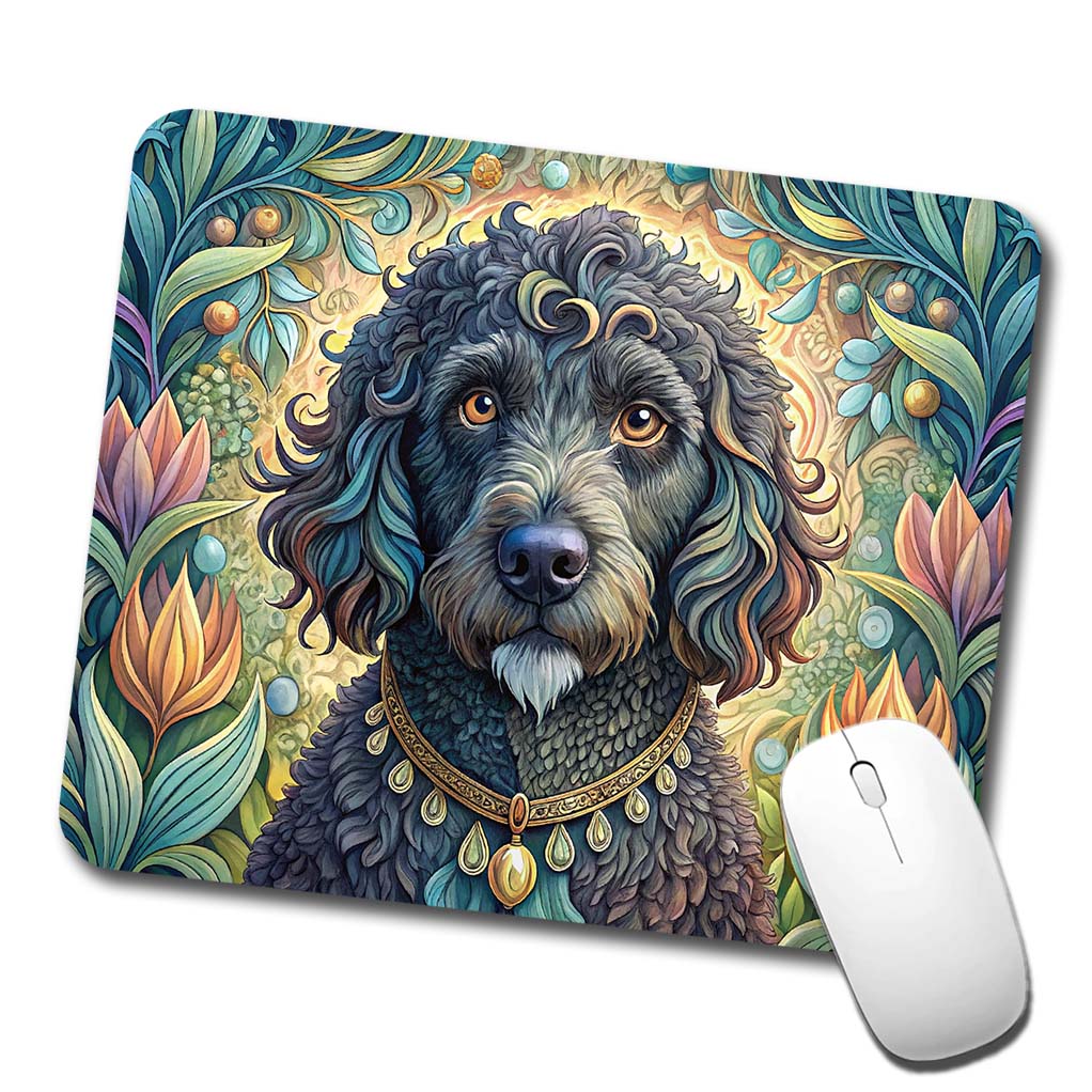 Portuguese Water Dog Art Nouveau Low Profile Mouse Pad Mat