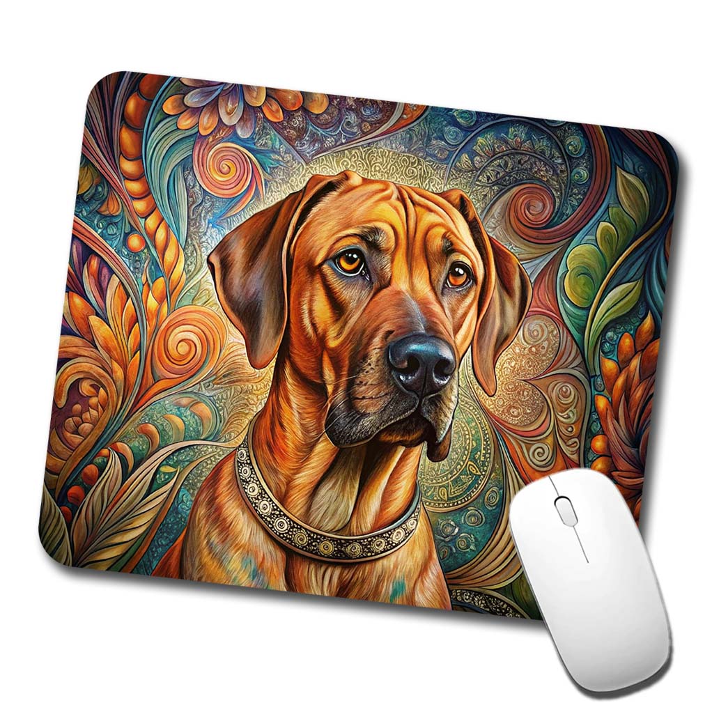 Rhodesian Ridgeback Dog French Bohemian Art Low Profile Mouse Pad Mat