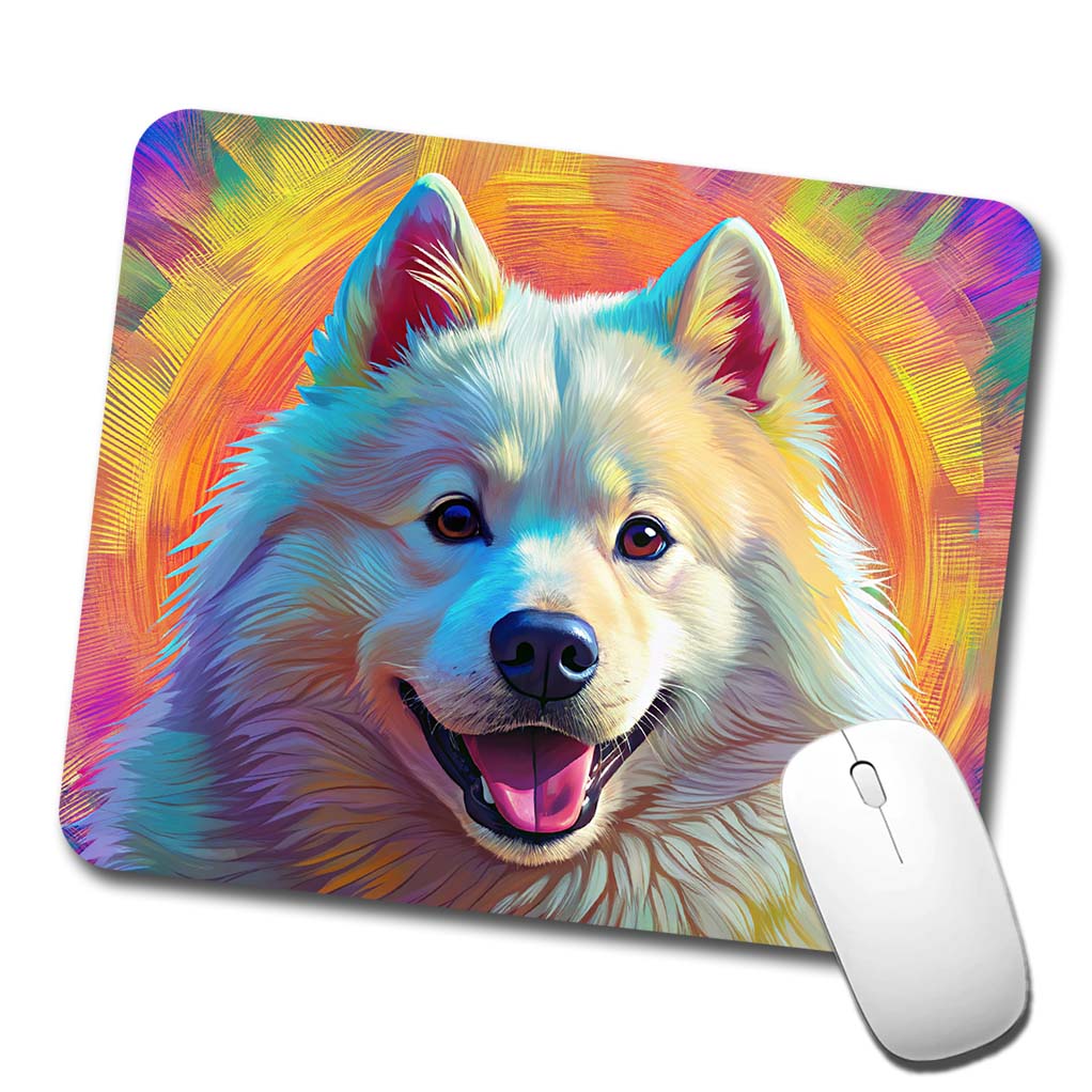 Samoyed Dog Pop Art Low Profile Mouse Pad Mat