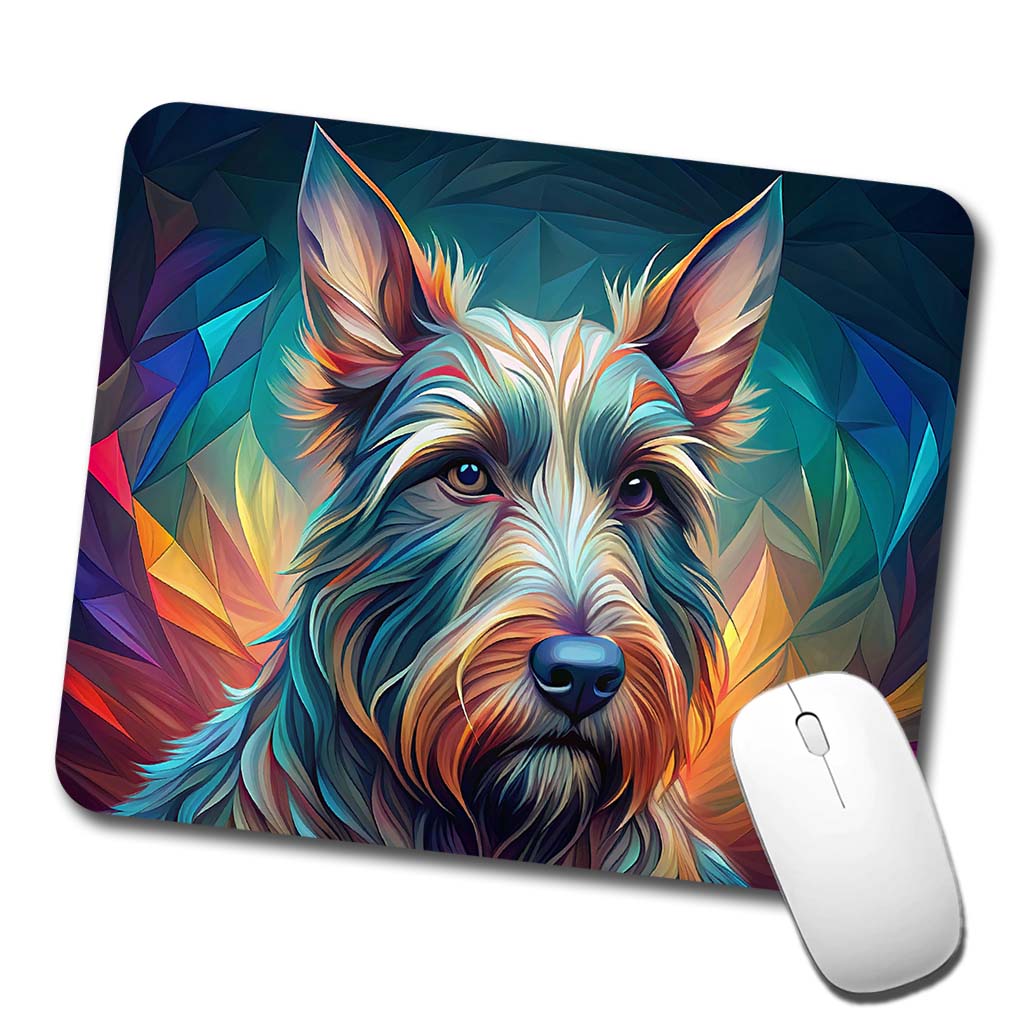 Scottish Terrier Dog Abstract Stylized Art Low Profile Mouse Pad Mat