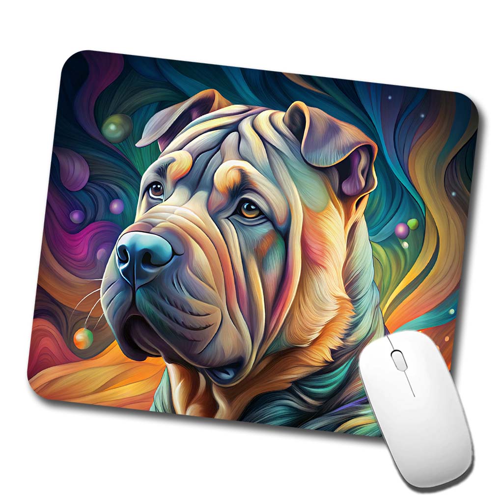 Shar Pei Dog Contemporary Art Low Profile Mouse Pad Mat