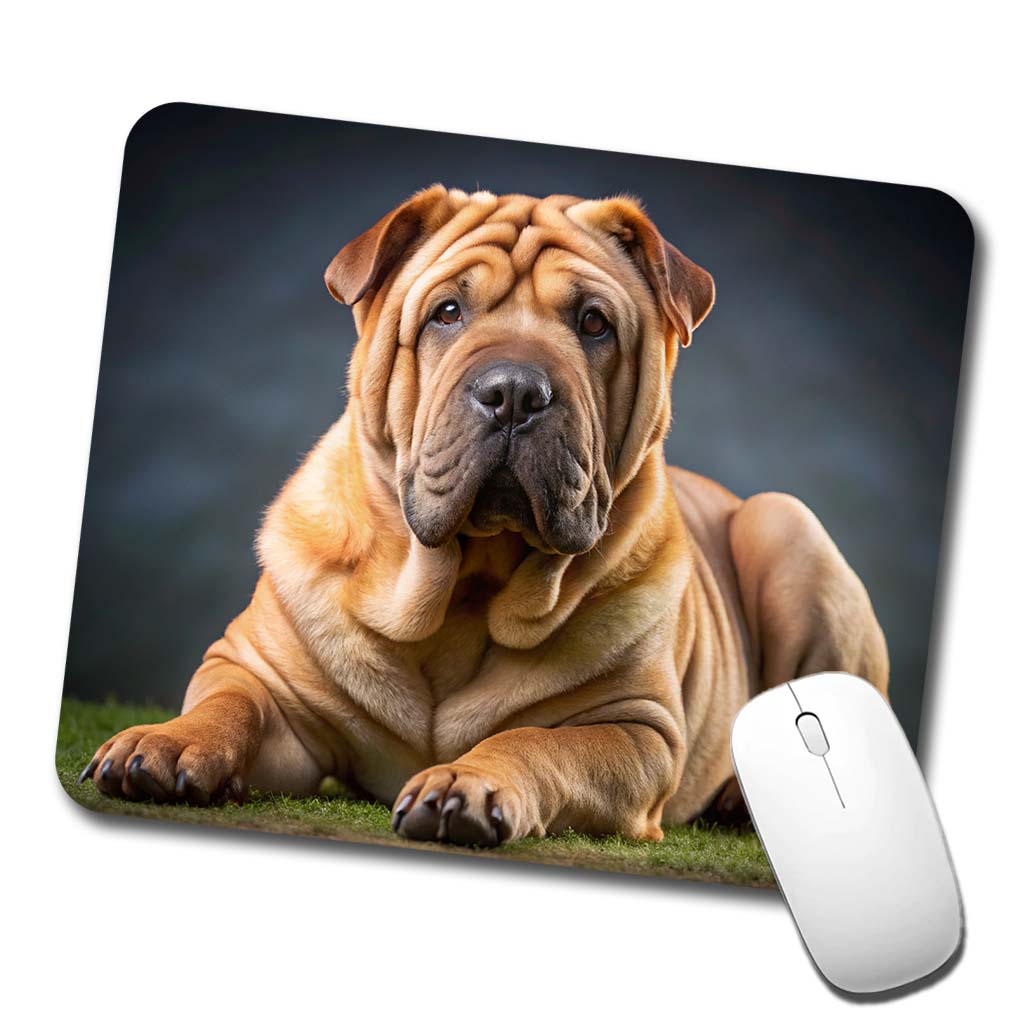 Shar Pei Dog Photo Low Profile Mouse Pad Mat