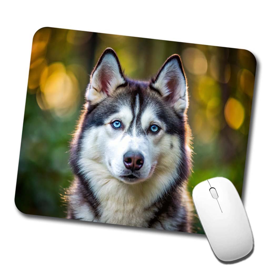 Siberian Husky Dog Photo Low Profile Mouse Pad Mat