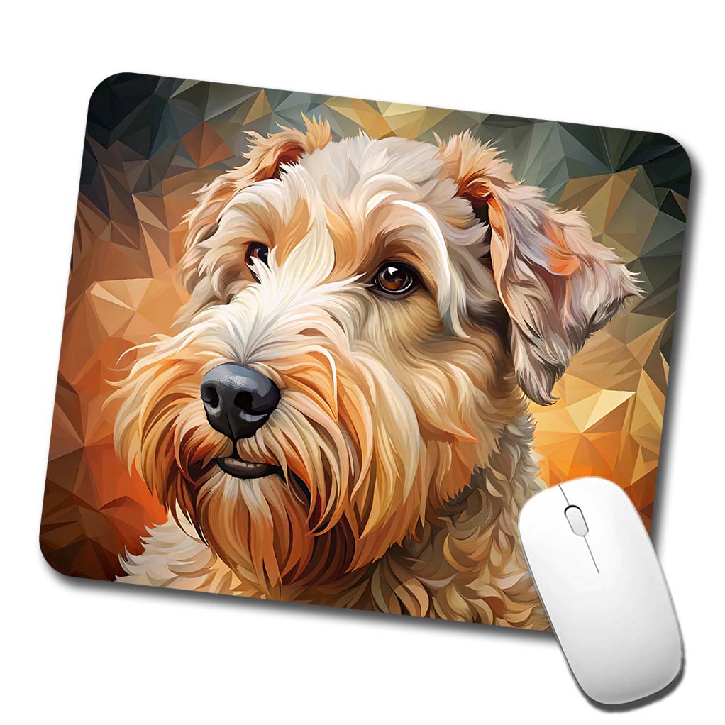 Soft Coated Wheaten Terrier Dog Abstract Stylized Art Low Profile Mouse Pad Mat