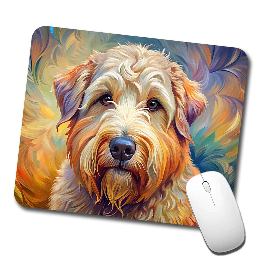Soft Coated Wheaten Terrier Dog Expressionism Art Low Profile Mouse Pad Mat
