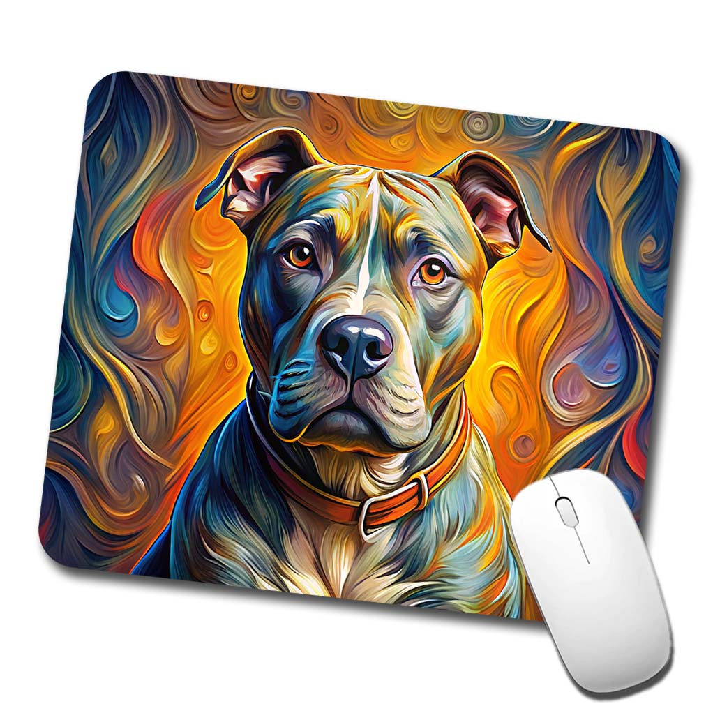Staffordshire Bull Terrier Staffy Dog Expressionism Art Low Profile Mouse Pad Mat