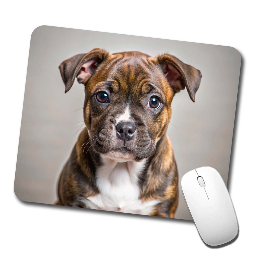 Staffordshire Bull Terrier Staffy Dog Puppy Photo Low Profile Mouse Pad Mat