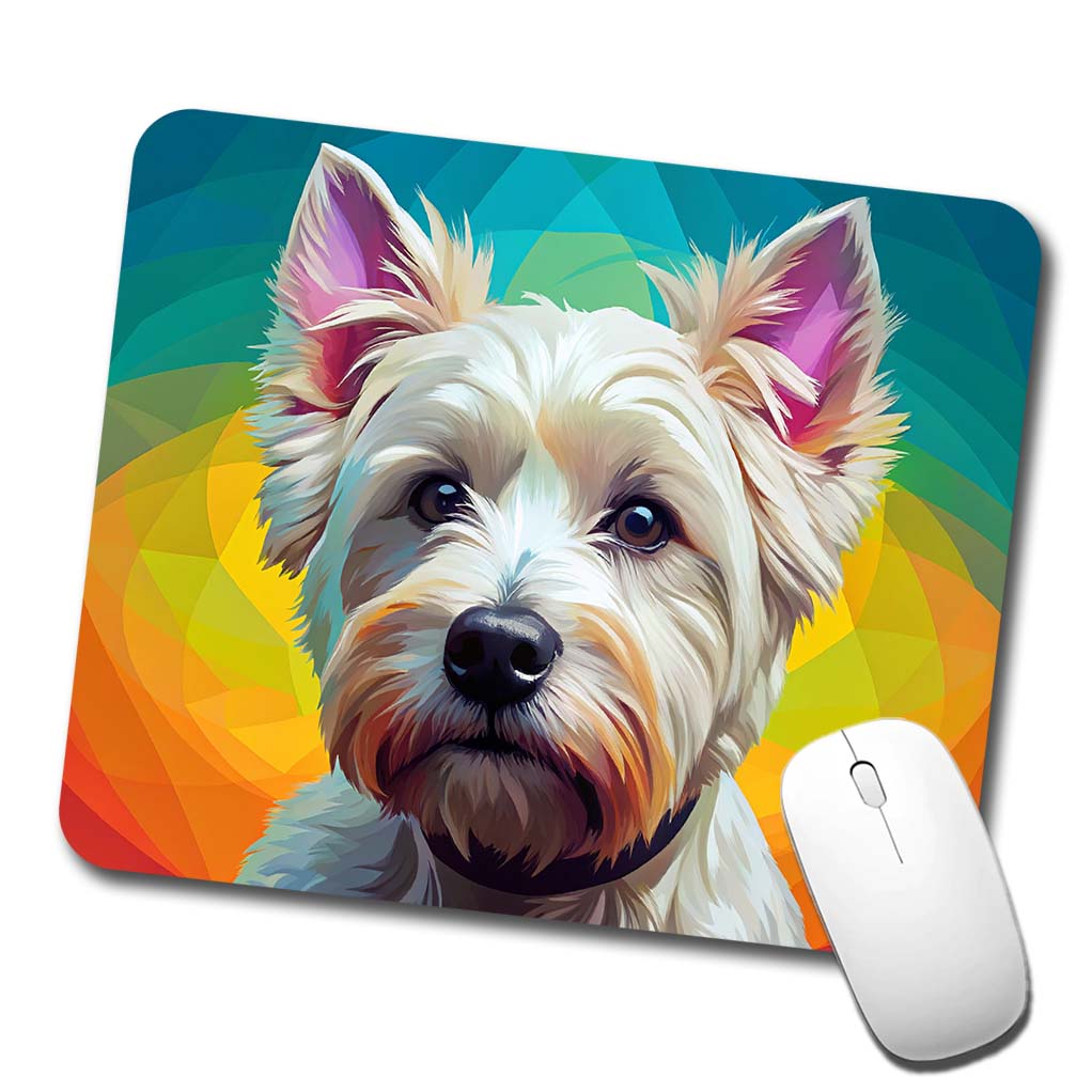 West Highland White Terrier Westie Dog Pop Art Low Profile Mouse Pad Mat