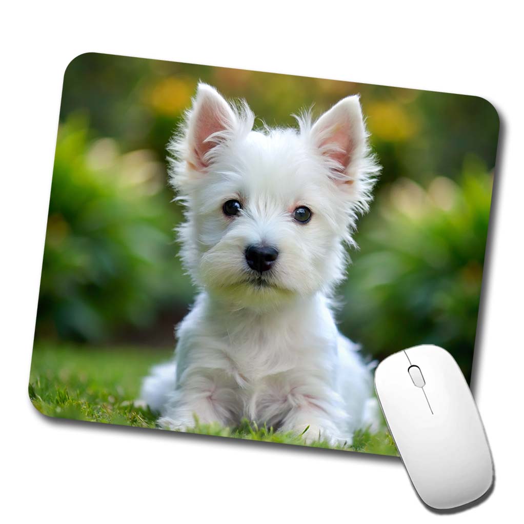 West Highland White Terrier Westie Dog Puppy Photo Low Profile Mouse Pad Mat