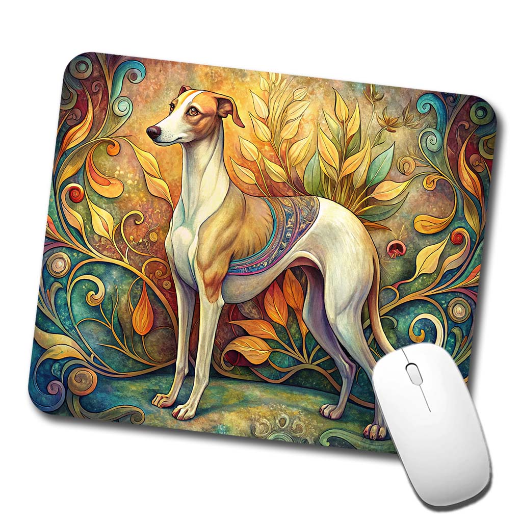 Whippet Dog Art Nouveau Low Profile Mouse Pad Mat