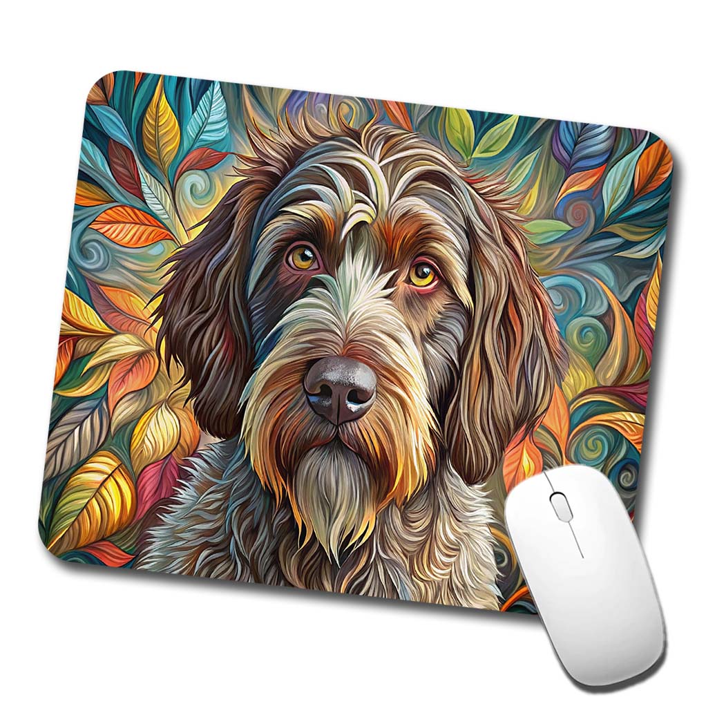 Wirehaired Pointing Griffon Dog Bohemian Art Low Profile Mouse Pad Mat