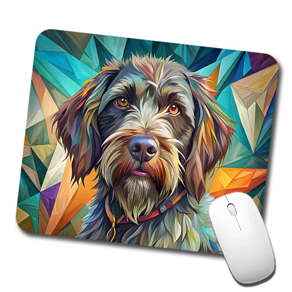 Wirehaired Pointing Griffon Dog Contemporary Art Low Profile Mouse Pad Mat
