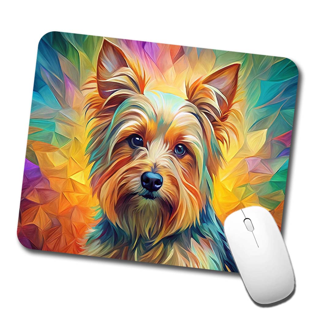 Yorkshire Terrier Yorkie Dog Abstract Art Low Profile Mouse Pad Mat