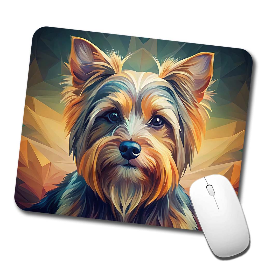 Yorkshire Terrier Yorkie Dog Abstract Stylized Art Low Profile Mouse Pad Mat