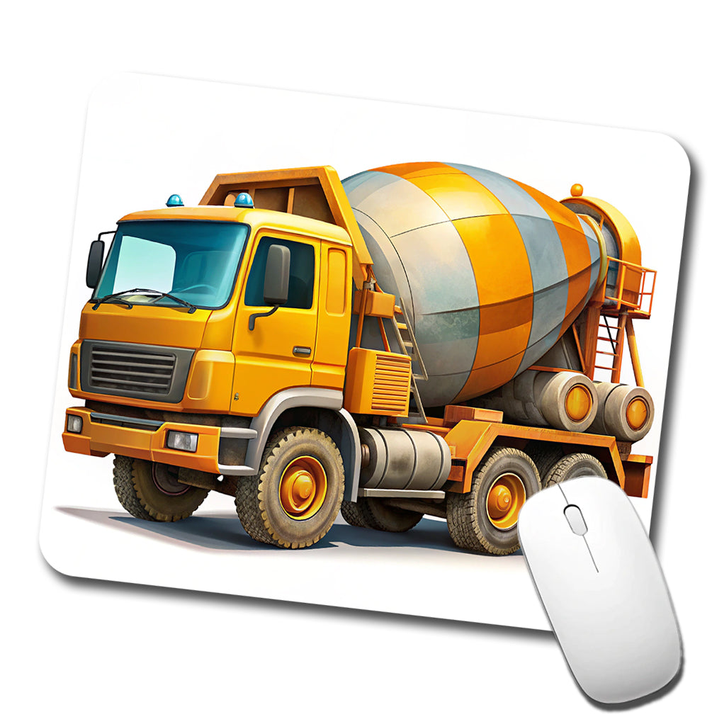 Cement Truck Construction Work Equipment Low Profile Mouse Pad Mat