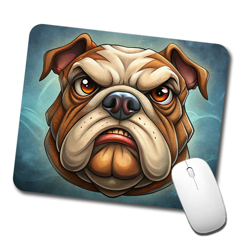 Classic Bulldog Face Cartoon Low Profile Mouse Pad Mat