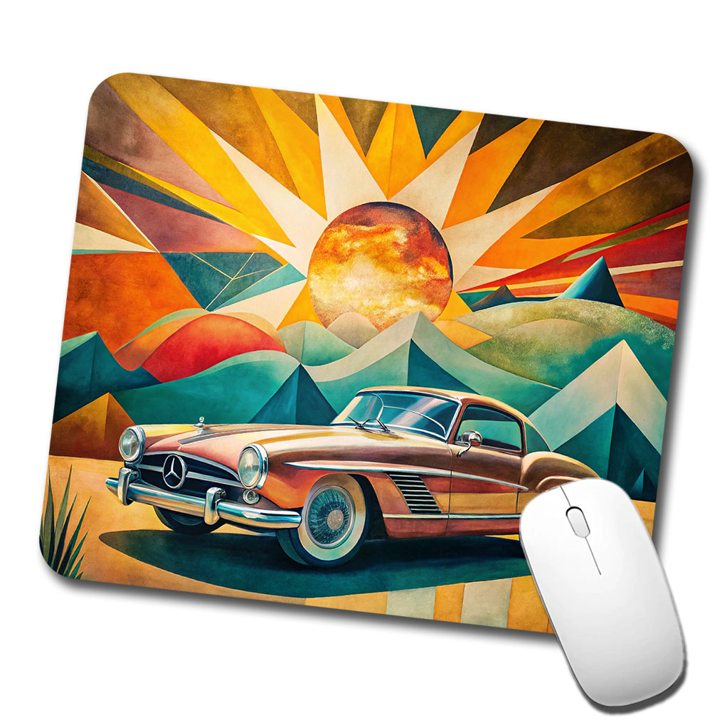 Classic Retro German Car Art Low Profile Mouse Pad Mat