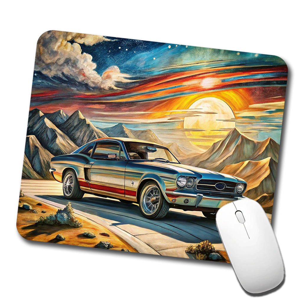 Classic Retro Muscle Car Art Low Profile Mouse Pad Mat