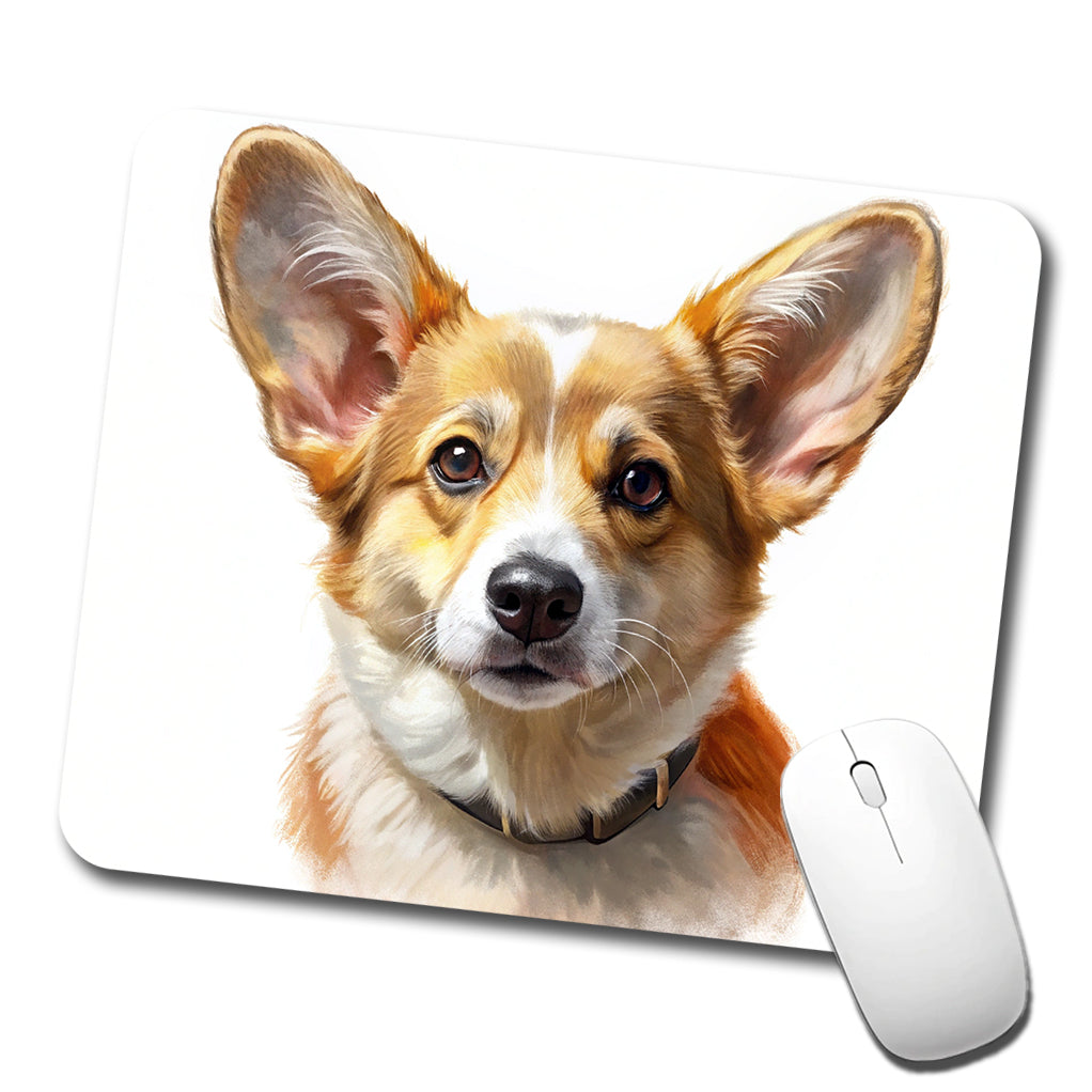 Corgi Cute Face Illustration Low Profile Mouse Pad Mat