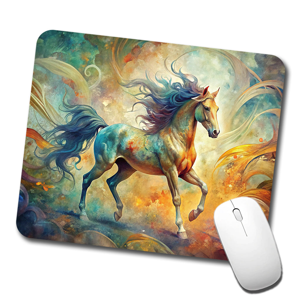 Galloping Horse Abstract Art Low Profile Mouse Pad Mat