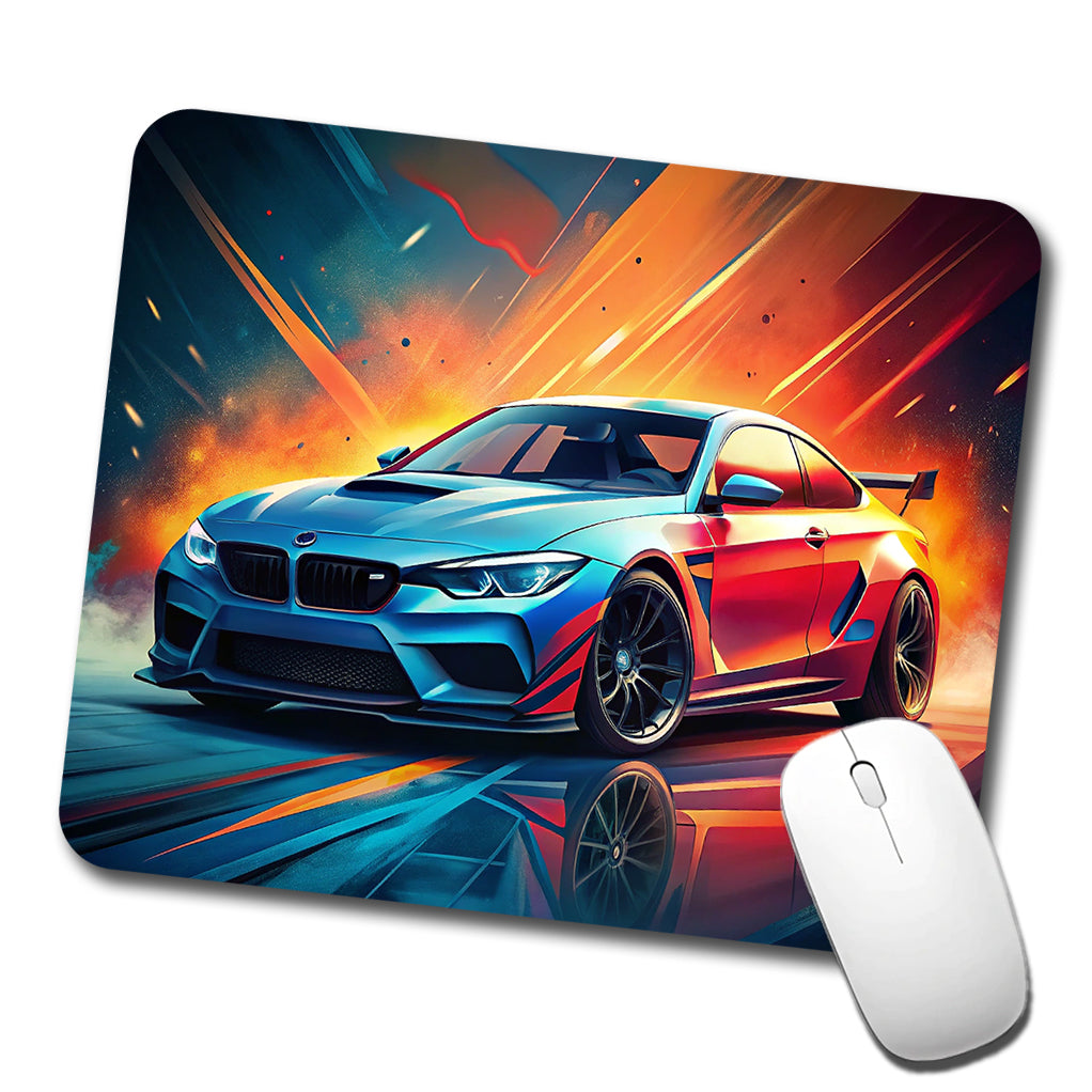 Modern German Muscle Tuner Car Art Low Profile Mouse Pad Mat