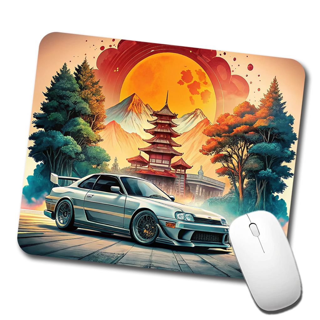 Retro Classic JDM Tuner Car Art Low Profile Mouse Pad Mat