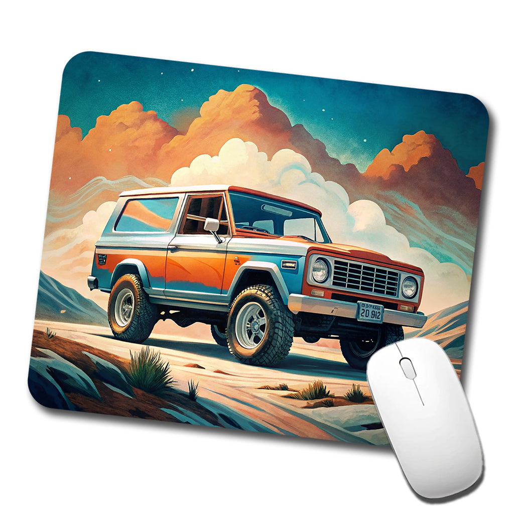 Retro Classic Off-Road Truck Art Low Profile Mouse Pad Mat