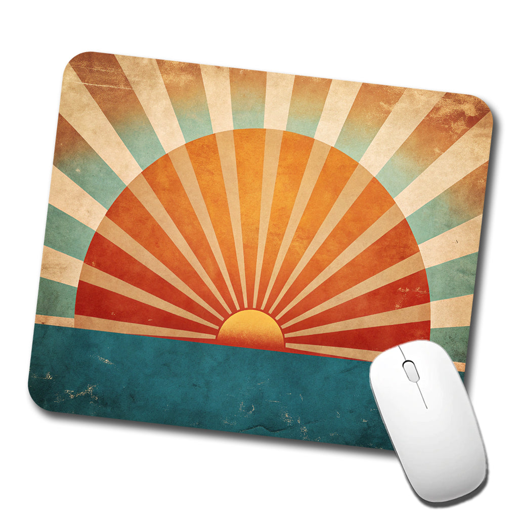 Retro Vintage Rising Sun Design Low Profile Mouse Pad Mat