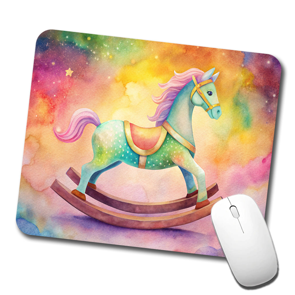 Rocking Horse For A Girl Low Profile Mouse Pad Mat