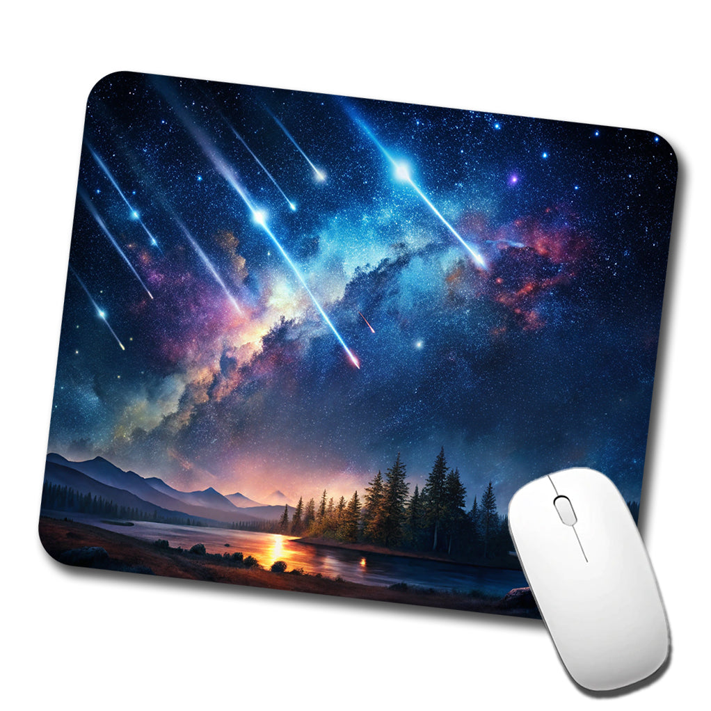 Sci-fi Colorful Meteor Shower Low Profile Mouse Pad Mat