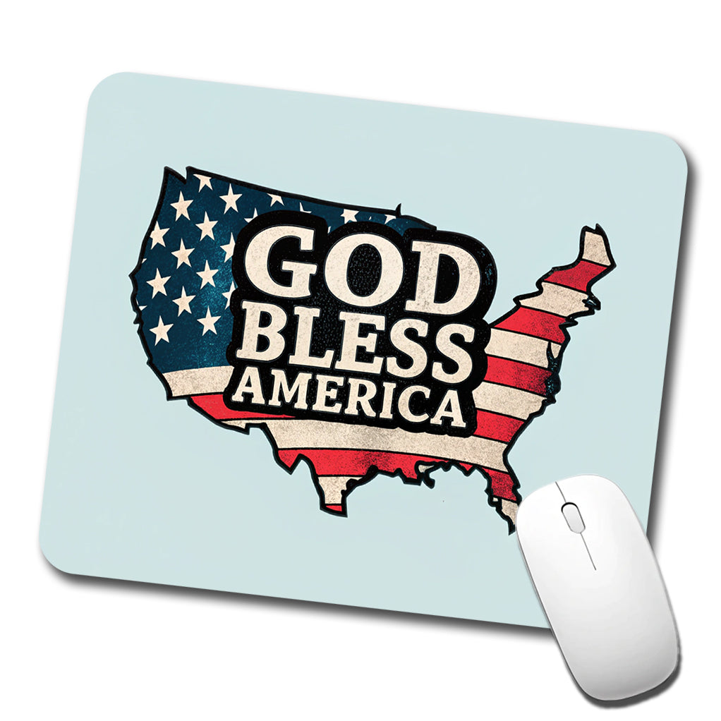 God Bless America Cute USA United States Low Profile Mouse Pad Mat