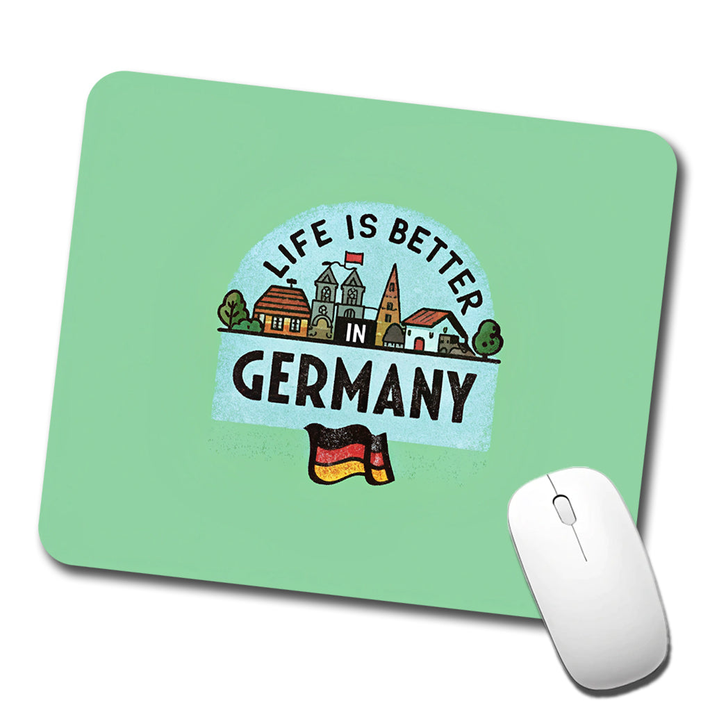 Life Is Better In Germany Flag Low Profile Mouse Pad Mat