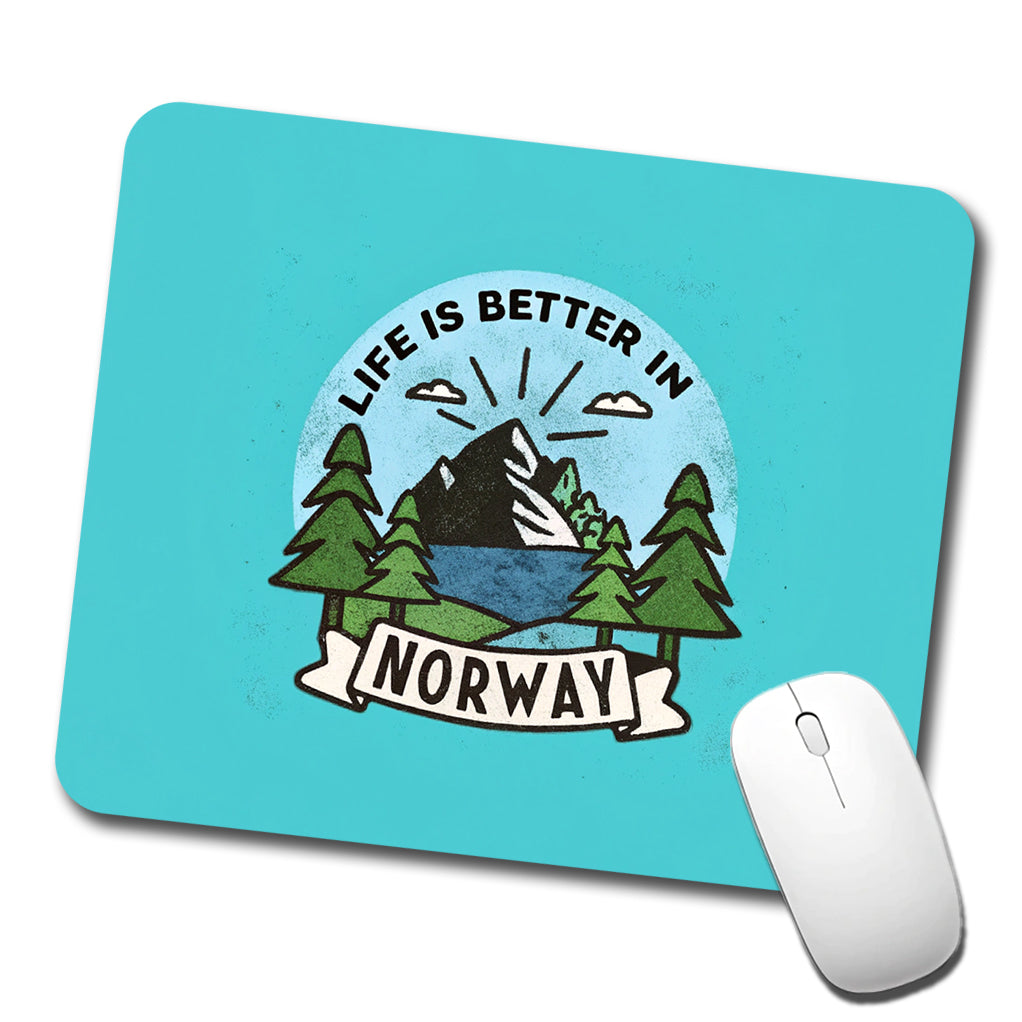 Life Is Better In Norway Low Profile Mouse Pad Mat