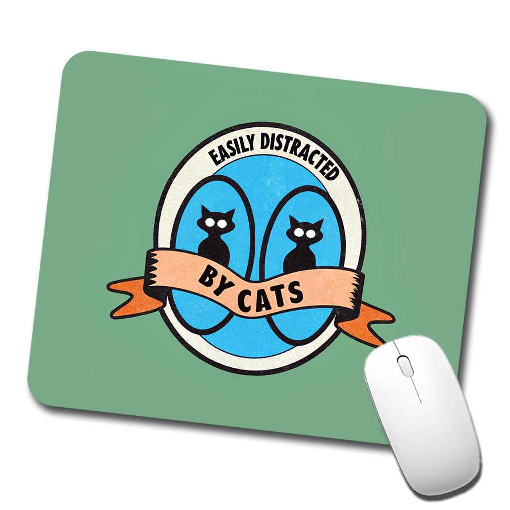 Easily Distracted By Cats Low Profile Mouse Pad Mat