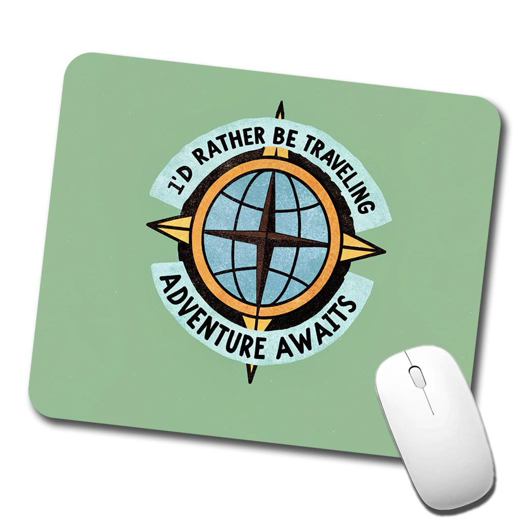 I'd Rather Be Traveling Adventure Low Profile Mouse Pad Mat
