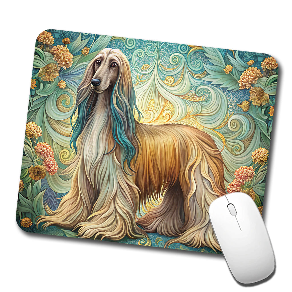 Afghan Hound Dog Art Nouveau Low Profile Mouse Pad Mat