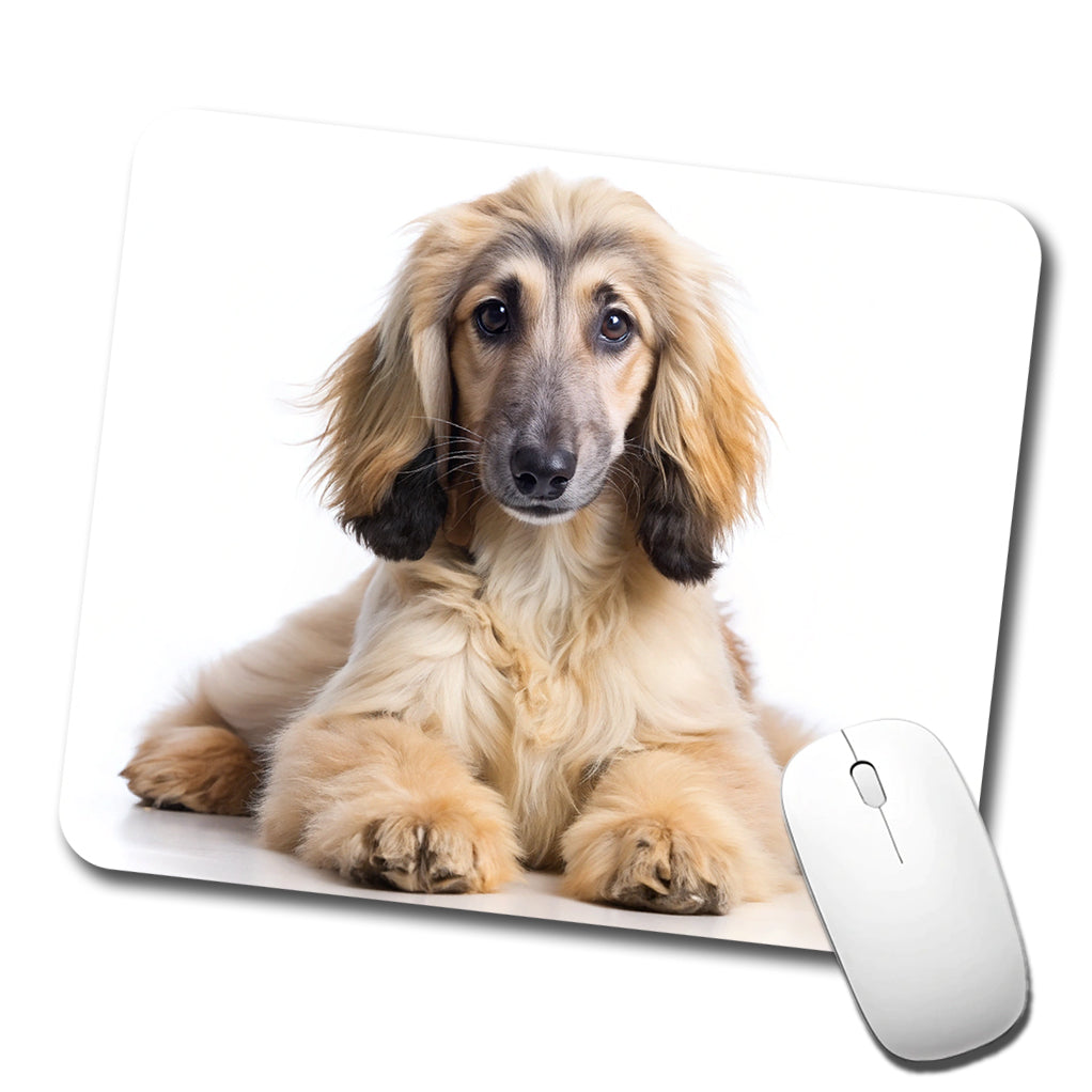 Afghan Hound Dog Puppy Photo Low Profile Mouse Pad Mat