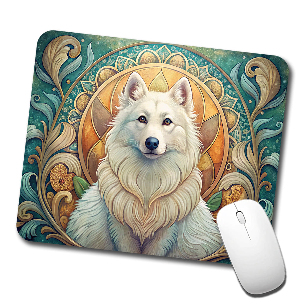 American Eskimo Dog Art Nouveau Low Profile Mouse Pad Mat