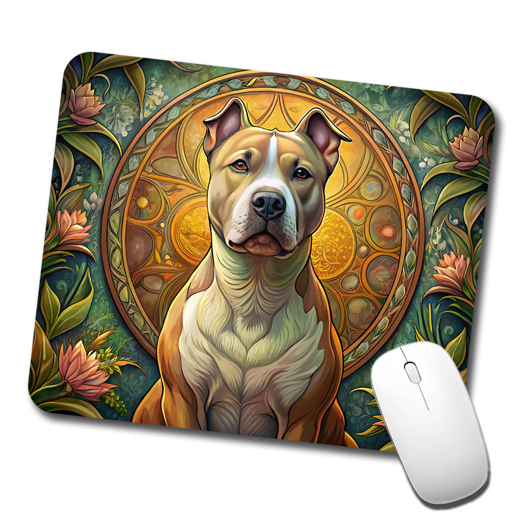 American Staffordshire Terrier Dog Art Nouveau Low Profile Mouse Pad Mat