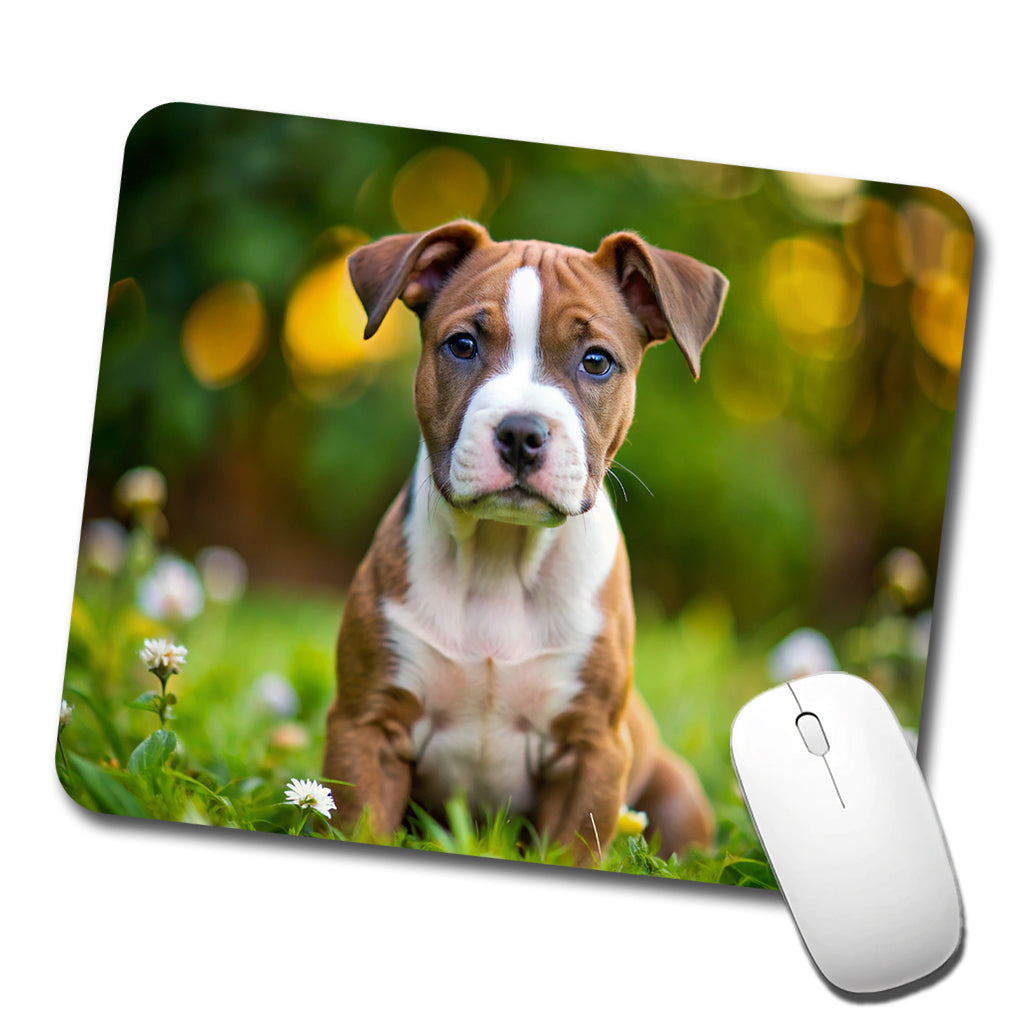American Staffordshire Terrier Dog Puppy Photo Low Profile Mouse Pad Mat